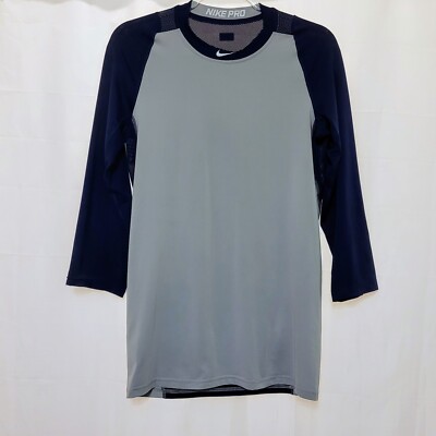 Nike Pro Dri Fit Baseball Jersey Men's Size Small Blue Gray Lightweight Swoosh 