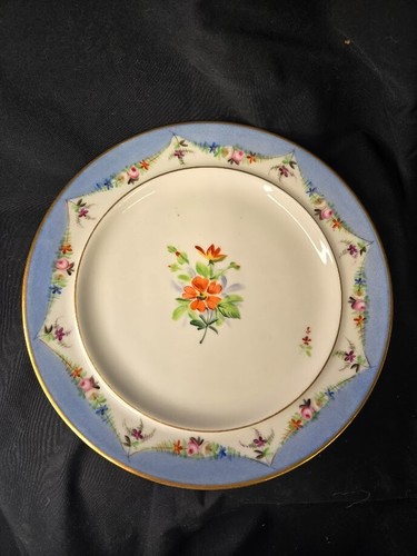 Porcelain plate 8 1/2inch floral blue pattern set of 5 - Picture 3 of 7