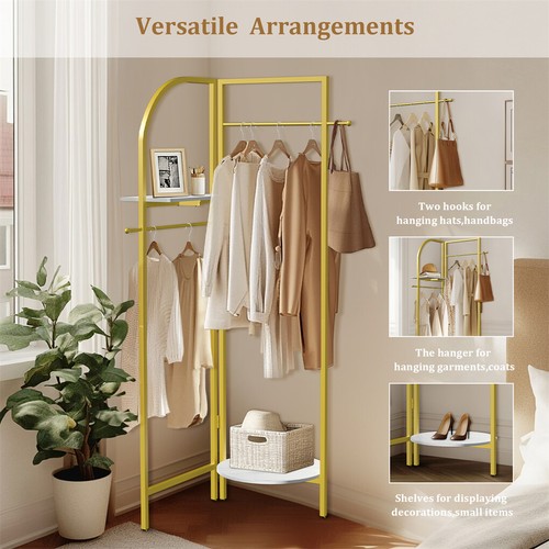 Strong Heavy Wooden/Metal Coat Garment Rack Stand Hall Tree Clothes Rails Hanger - Picture 204 of 235