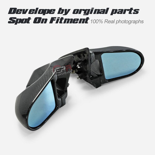 For Mitsubishi Evo 5 6 RHD Carbon Fiber Aero Side Rearview Rear view Mirror - Picture 2 of 12