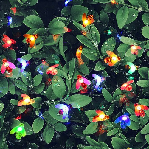 Solar Outdoor Lights Bee string lights Yard Garden Waterproof Christmas TreeDeco - Picture 4 of 47
