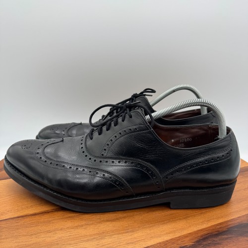 Allen Edmonds Chester Shoes Mens 12 Black Leather Wingtip Brogue Oxford Dress - Picture 4 of 12