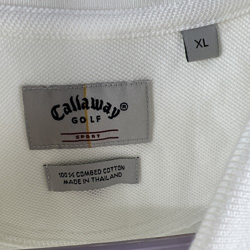 New Callaway Golf Sport XL White Polo Short Sleeve With ILSI Logo - Picture 3 of 15