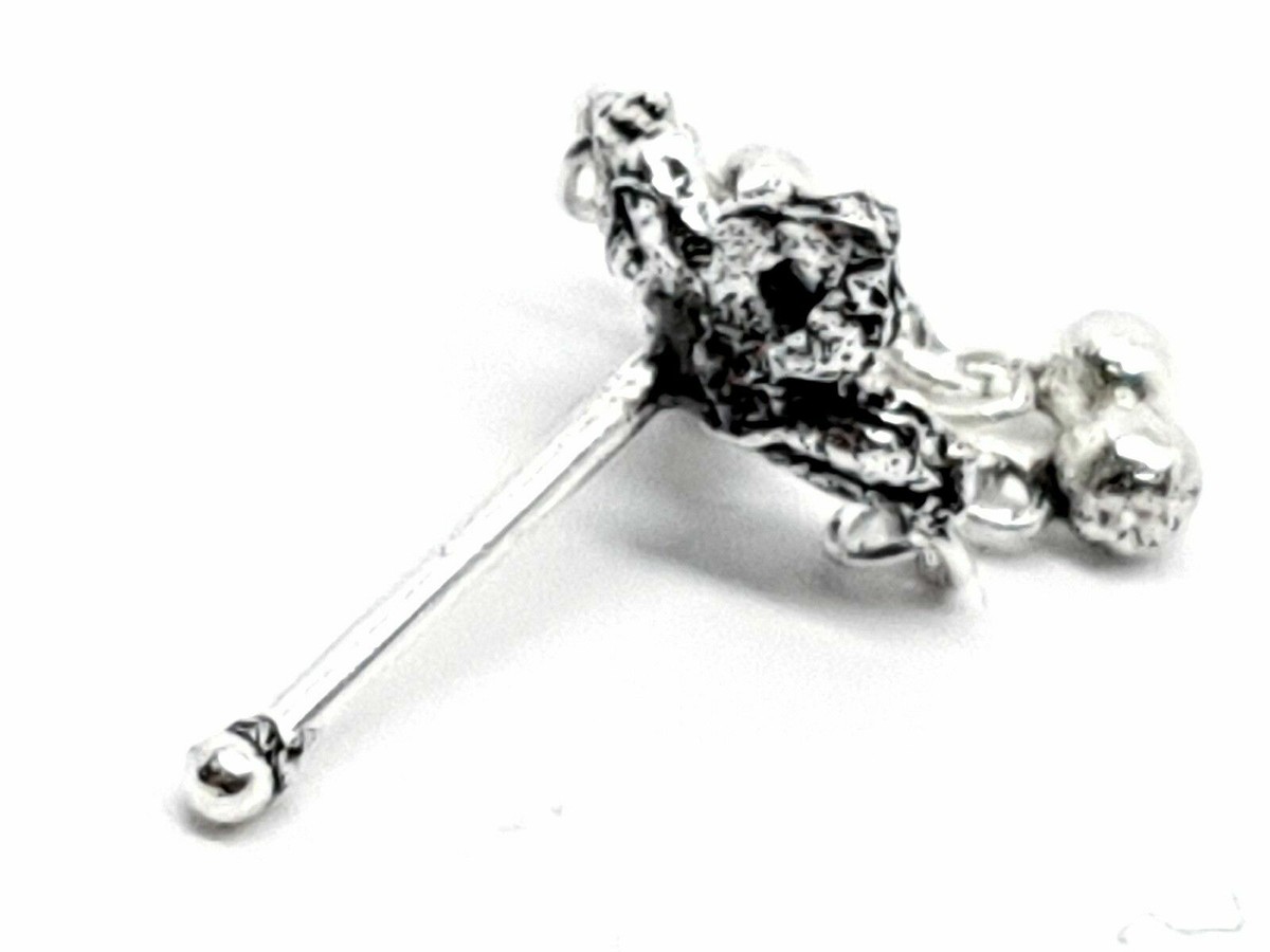 2X ORO Naso Borchia Barra Anello Osso Dritto Vite Acciaio