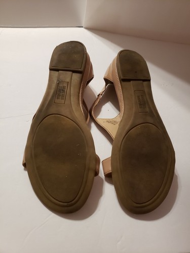 Mootsies Tootsies Flats Sandals Open Toe Slides Size 8 M Beige Tan Sateen Shiny - Picture 6 of 10