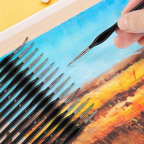 15PCS Miniature Paint Brushes Fine Tip Set for Art Nail Model Craft Oil Painting - Picture 6 of 7