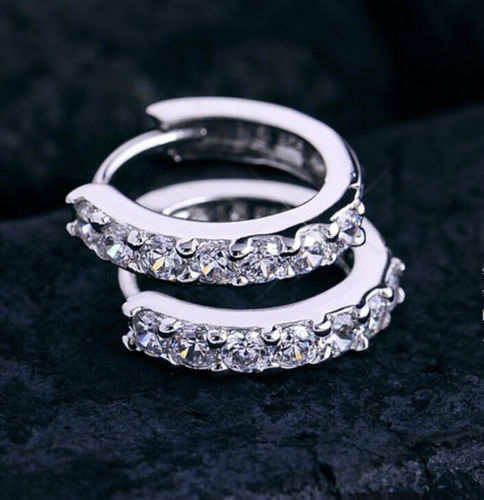 925 Sterlingsilber Kristall Nieten Ohrringe Mode Frauen Schmuck UK Verkäufer - Bild 5 von 11