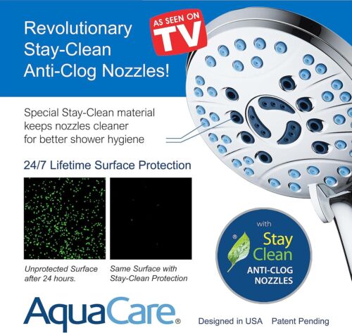 High Pressure 8-mode Handheld Shower Head -Anti-clog Nozzles,Built-in Power Wash - Picture 3 of 8