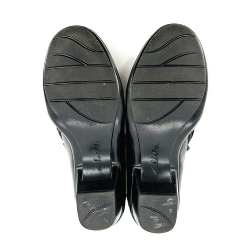 Stivaletti da donna 8 M Clarks pieghevoli Wish Envy pelle nera slip on 39126 - Foto 3 di 11