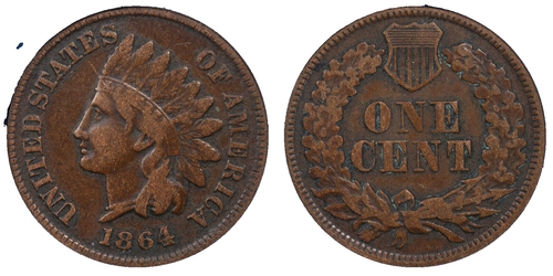 1864 L ON RIBBON VARIETY INDIAN HEAD CENT 1c PENNY *PCGS F12 FINE* - Picture 3 of 5