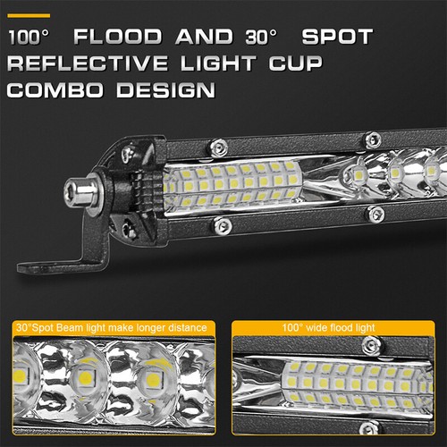 20" inch Slim LED Work Light Bar Spot Flood Combo for SUV ATV Beam Offroad Truck - Picture 6 of 12