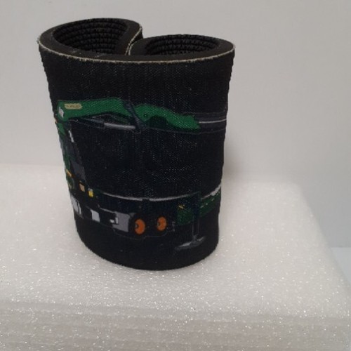 New Can Cooler Koozie Trench Shoring Company Diesel Truck Crane Black Ridged  - Picture 3 of 8