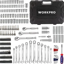 WORKPRO Mechanic Tool Set 192 Piece Socket Wrench Set w/Storage Case One Size