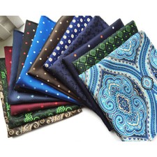 Men Paisley Floral Flower Polka Dot Pocket Square Handkerchief Wedding Hanky