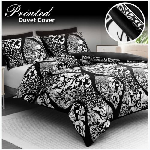 Duvet Cover Set Double Reversible Luxury Quilt Cover Set Bedding Set King Size - Picture 388 of 462
