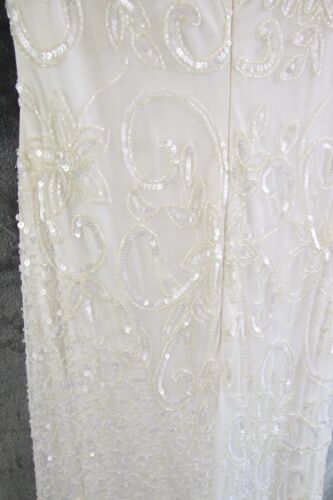 Monsoon Bridal Off White Sequenced Size 8 V Neck Fitted Wedding Dress - Picture 14 of 19
