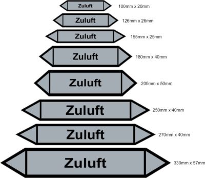 Zuluft Rohr Kennzeichnung Luftrichtungspfeile Medienpfeile