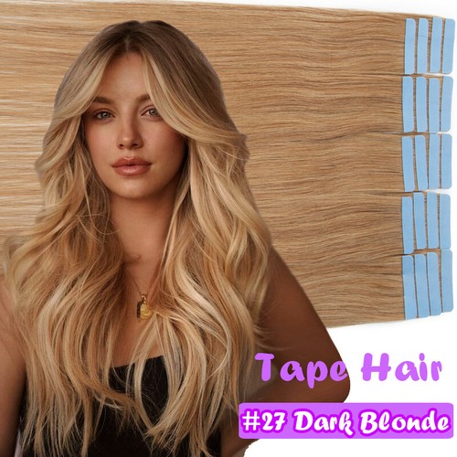 Russian Tape In Human Hair Extensions Real Remy Skin Weft FULL HEAD THICK #Ombre - Picture 21 of 30