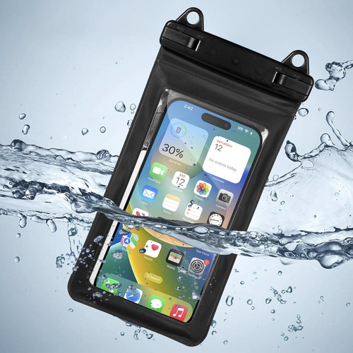 Large Waterproof Phone Pouch Dry Bag Case for iPhone 14 15 Pro Max Samsung S24+ - Photo 4 sur 9