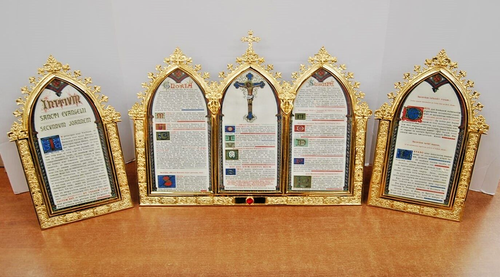 VERGOLDET TRADITIONELLES LATEINISCHES MESSE KARTENSET - KIRCHE #113G - Bild 3 von 12