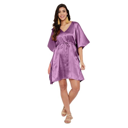 Satin Tunic Sleepwear Robes Nightgown Nightdress Tops Women Blouse Casual Dress - Picture 157 of 183