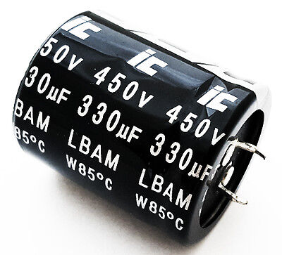 330uF 450V Radial Electrolytic Capacitors Snap In 2 pcs 337LBA450M2EF