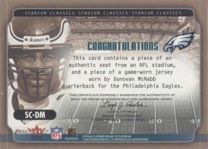 2002 Fleer Authentix Donovan McNabb #SC-DM