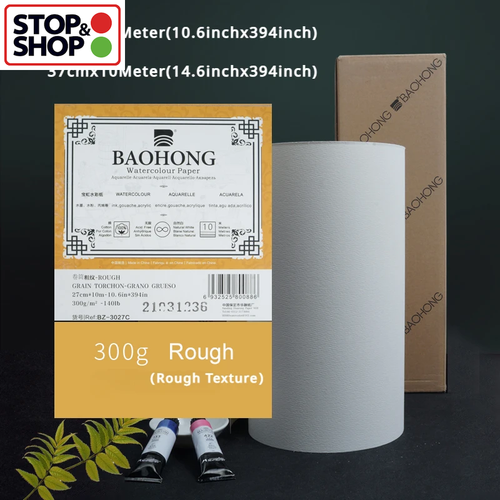Watercolor Paper Roll 300G 100% Cotton Cold Press Rough 27/37cm x 10M UK POST - Picture 9 of 12