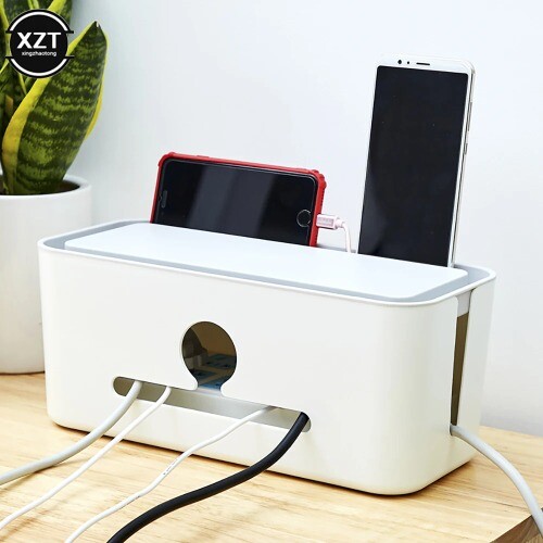 USB Cable Adapter Protector Organizer Holder Power Strip Storage Box Electronic - Picture 1 of 16