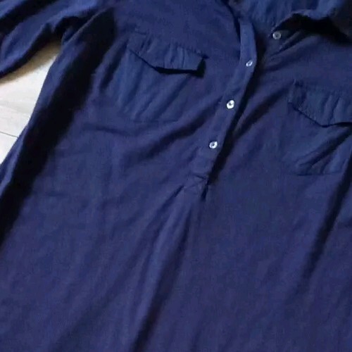 Dickins & Jones dunkelblau Baumwolle Tunika Kleid Kragen lang bis 3/4 Ärmel UK14 - Bild 15 von 19