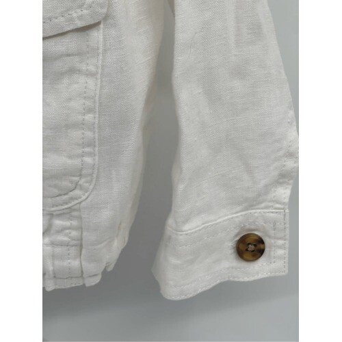 Talbots Linen Jacket Women Size Small White Button Up Long Sleeve - Picture 4 of 11