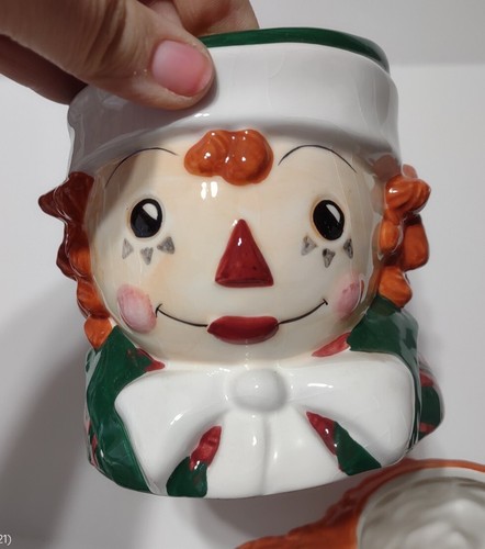 Raggedy Ann Raggedy Andy 1998 Sakura Painted Mugs Coffee Collector Coco Mug set - Picture 5 of 11