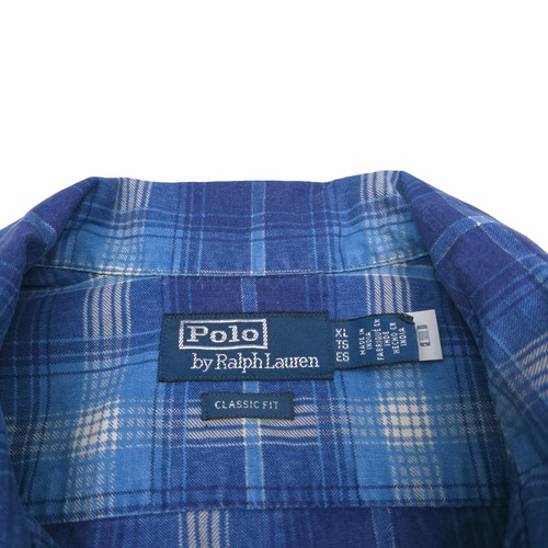 $168 Polo Ralph Lauren Blue Plaid Flannel Button Down Camp Shirt Mens Size XL - Picture 2 of 8