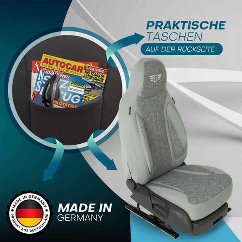 Fundas de asiento Pilot adecuadas para Lada Vesta sedán (gris) | Delanteras HERM208 - Imagen 7 de 11