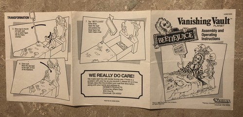 kenner beetlejuice vanishing vault playset instructions 1990 - Picture 3 of 4