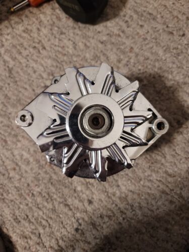 Powermaster 17294 GM 12SI 100 Amp Alternator Chrome 1965 To 1985 V Belt - Picture 2 of 4