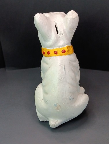 Vintage 10" Gips/Kreidegeschirr? Bulldogge Hund Karneval Preis Bank - neu bemalt / fairer Zustand - Bild 9 von 23