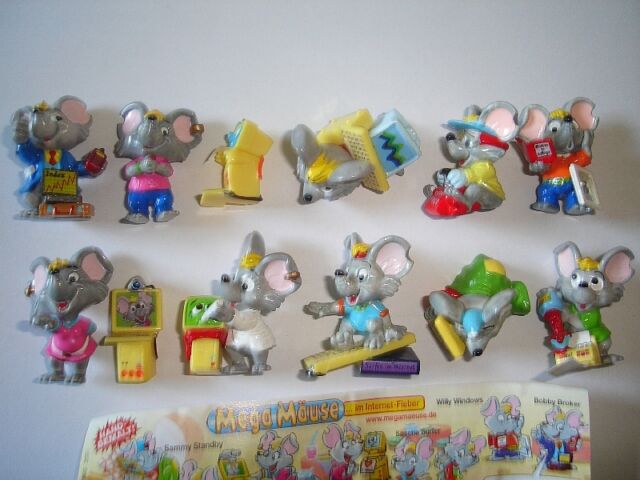 KINDER SURPRISE SET - MEGA MAUSE COMPUTER MICE 2001 - FIGURES COLLECTIBLES KINDER SURPRISE SET - MEGA MAUSE COMPUTER MICE 2001 - FIGURES COLLECTIBLES