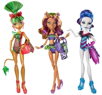 Monster High 3 Puppen CBX54 CBX55 CBX56 Clawdeen Jinafire Spectra OVP NEU - Bild 1 von 4