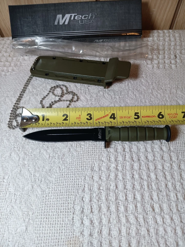 MTech MT632DGN OD Verde Mini Daga de Combate Hoja Fija Cuello Cuchillo 6" en general NUEVO Foto 3 de 4