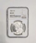 1882 S Morgan Silver Dollar NGC CERTIFIED #8325772-003 Brown Label MS 64+