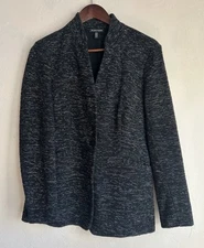 Eileen Fisher Organic Cotton Single Button Blazer Jacket M Casual Classic Luxury
