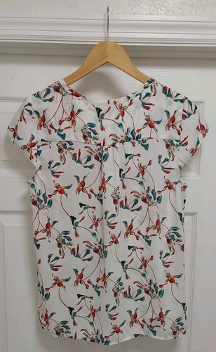 41 Hawthorn Top Women's Medium Multicolor Floral Short Sleeve Summer Casual - Picture 2 of 11