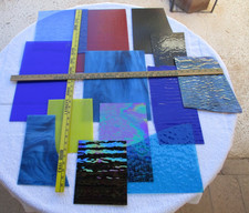 Stained Glass Remnants 13 Large Pieces - 13.50 Pounds