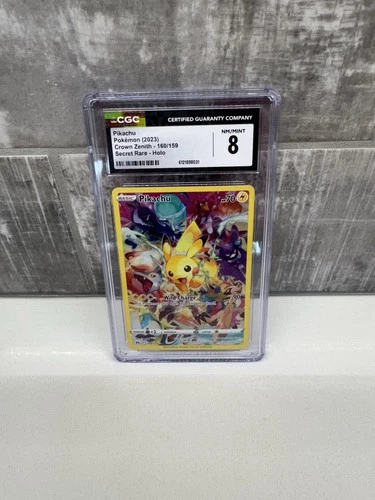 Pokemon Crown Zenith Pikachu Full Art SECRET RARE #160/159 CGC 8 Mint