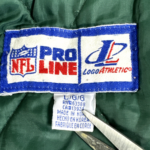 Vintage Green Bay Packers Logo Athletics Pro Line gefütterte Jacke mit Kapuze Gr. Large - Bild 6 von 10