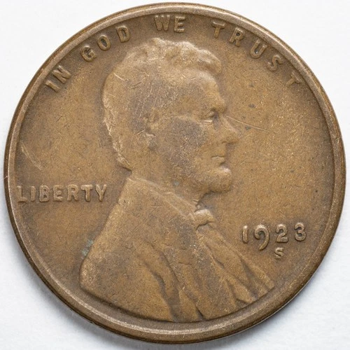 1923-S Lincoln Wheat Penny Cent Very Good (CG)