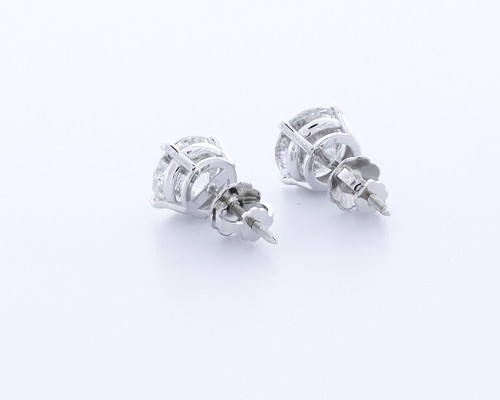 Diamantes creados en laboratorio de 1,5 quilates E/VS1 corte redondo oro blanco de 14 quilates tachuelas clásicas de 4 puntas - Imagen 4 de 4
