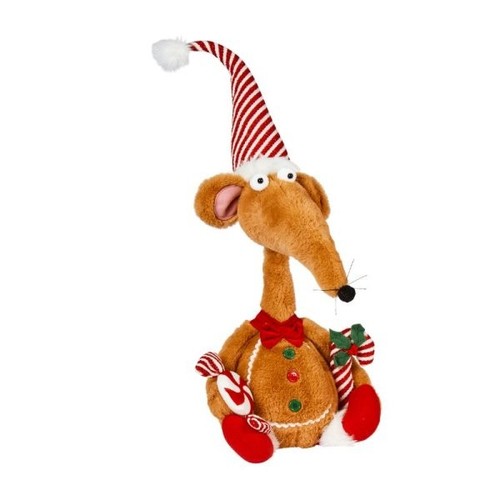 Christmas Gingerbread Rat Plush Decoration Figure Soft Home Large Festive Decor - Picture 12 of 34