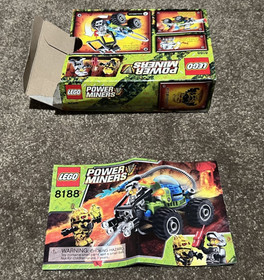 Original LEGO Power Miners &ldquo;Fire Blaster&rdquo; set #8188 packaging and instructions